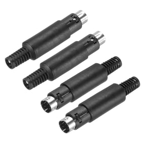 4 Pcs S-Video DIN Mini Male Socket 8 Pin Signal Transmission Mini Plug Mini Din Connector(PS/2 Plug)
