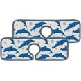 thumbnail image 1 of 4 Pcs SKYSONIC Faucet Absorbent Mat Dolphins Bubbles Washable Counter Drying Pads Behind Faucet for Kitchen Bathroom, 1 of 7
