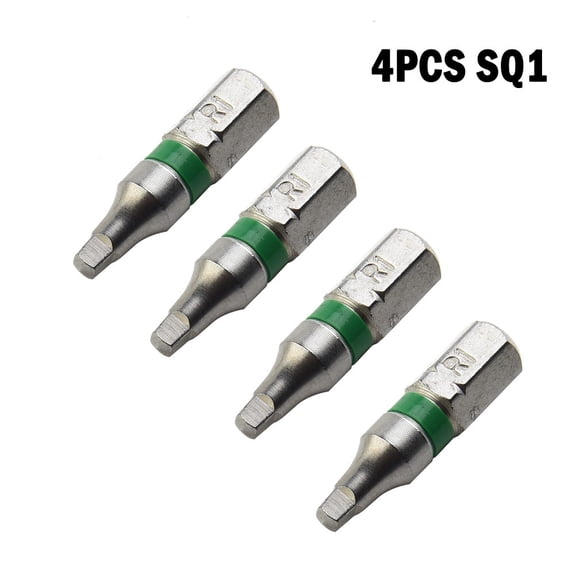 4 Pcs SQ1 25mm Screwdriver Bits Magnetic Square Head 6.35mm Hex Shank