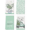 thumbnail image 1 of 4 Pcs Sage Green Eucalyptus Leaf Kitchen Towels, 27.5x20 Inch Green Leaf Decorative Kitchen Tea Towels, Farmhouse Home Absorbent Dishcloth Fast Drying for Cooking (Eucalyptus Leaf), 1 of 6