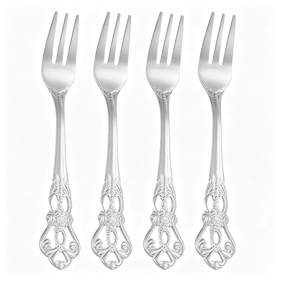 4 Pcs Salad Forks, 5.1 Inches Stainless Steel Dessert Forks, Mirror Polished, Dishwasher Safe, Tiny Forks for Small Desserts, Cocktails, Black Salad Forks Stainless Steel