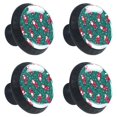 thumbnail image 1 of 4 Pcs Santa Claus Knobs for Kitchen Cabinet Cupboard Dresser Bookcase Drawer Pulls Handles Round Home Decor, 1 of 5