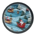 thumbnail image 1 of 4 Pcs Santa Claus Riding Sleigh Knobs for Kitchen Cabinet Cupboard Dresser Bookcase Drawer Pulls Handles Round Home Decor, 1 of 8
