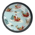 thumbnail image 1 of 4 Pcs Santa Claus Riding Sleigh Knobs for Kitchen Cabinet Cupboard Dresser Bookcase Drawer Pulls Handles Round Home Decor, 1 of 8