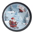 thumbnail image 1 of 4 Pcs Santa Claus Riding Sleigh Knobs for Kitchen Cabinet Cupboard Dresser Bookcase Drawer Pulls Handles Round Home Decor, 1 of 8