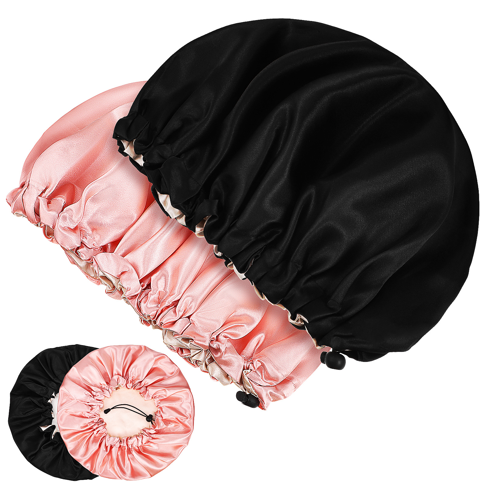 4 Pcs Satin for Sleeping Silk Black Hair Men Dual