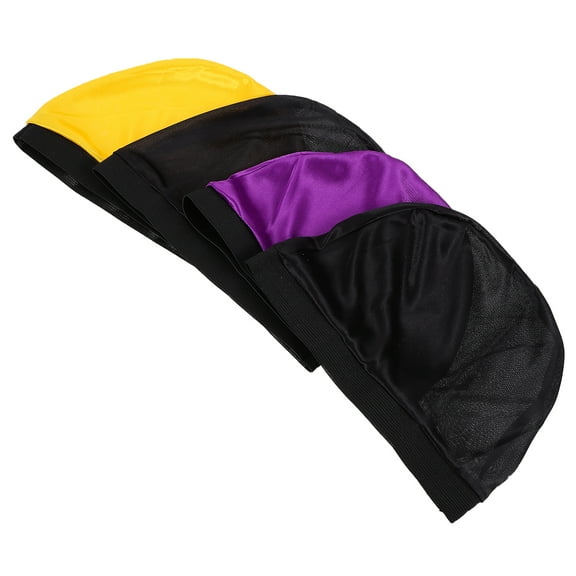 4 Pcs Satin Dome Cap Caps Base Wig Cap Dome Hats Child Women's 20x7cm