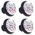 thumbnail image 1 of 4 Pcs Scandinavian Folk Knobs for Kitchen Cabinet Cupboard Dresser Bookcase Drawer Pulls Handles Round Home Decor, 1 of 7