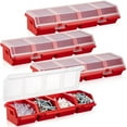 thumbnail image 1 of 4 Pcs Screw Organizers and Storage Bins with Locks Plastic Hardware Organizer Box Compartment Bolt Red, 1 of 8