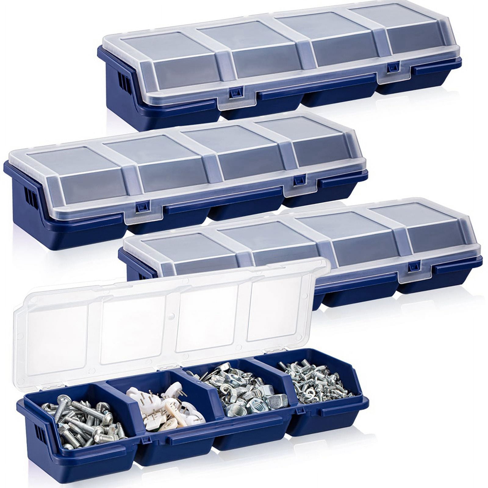 4 Pcs Screw Organizers and Storage Bins with Locks Plastic Hardware ...
