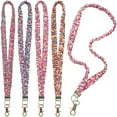 thumbnail image 1 of 4 Pcs Scrunchie Lanyards for ID Badges and Keys Retractable Cute Scrunchie Neck Keychain with Clip Stretchy Lanyards for Teacher Women Nurses School Office, 1 of 7