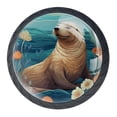 thumbnail image 1 of 4 Pcs Sea Lion Knobs for Kitchen Cabinet Cupboard Dresser Bookcase Drawer Pulls Handles Round Home Decor, 1 of 8