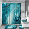 thumbnail image 1 of 4 Pcs Sea Turtle Bathroom Shower Curtain Sets with Rugs, Watercolor Bathroom Sets with Shower Curtain and Rugs, Ocean Summer Bathroom Decor Sets with Mats and Towels, 1 of 7