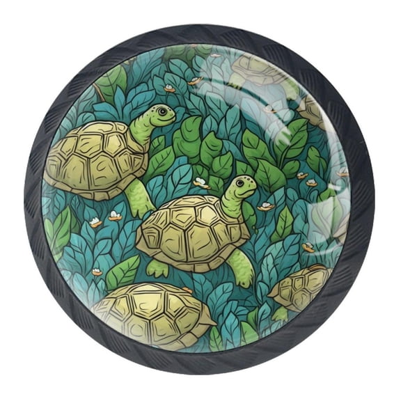 4 Pcs Sea Turtle Knobs for Kitchen Cabinet Cupboard Dresser Bookcase Drawer Pulls Handles Round Home Decor