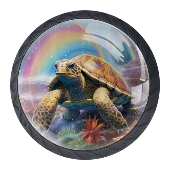 4 Pcs Sea Turtle Knobs for Kitchen Cabinet Cupboard Dresser Bookcase Drawer Pulls Handles Round Home Decor