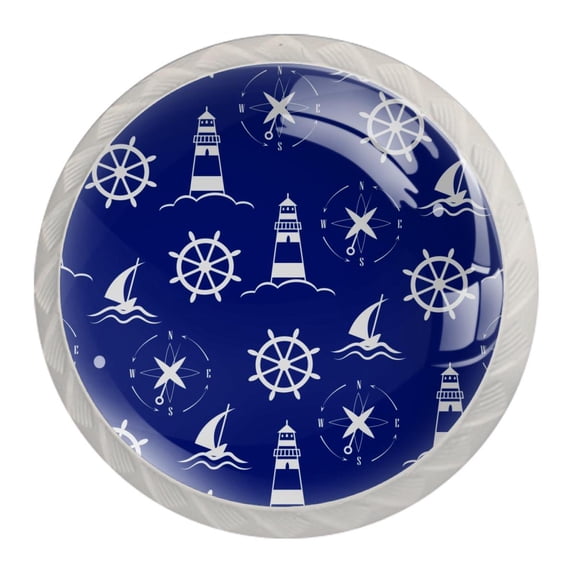 4 Pcs Sea and Nautical Knobs for Kitchen Cabinet Cupboard Dresser Bookcase Drawer Pulls Handles Round Home Decor
