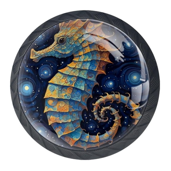 4 Pcs Seahorse Knobs for Kitchen Cabinet Cupboard Dresser Bookcase Drawer Pulls Handles Round Home Decor