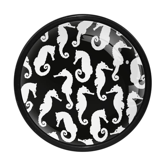 4 Pcs Seahorse Knobs for Kitchen Cabinet Cupboard Dresser Bookcase Drawer Pulls Handles Round Home Decor