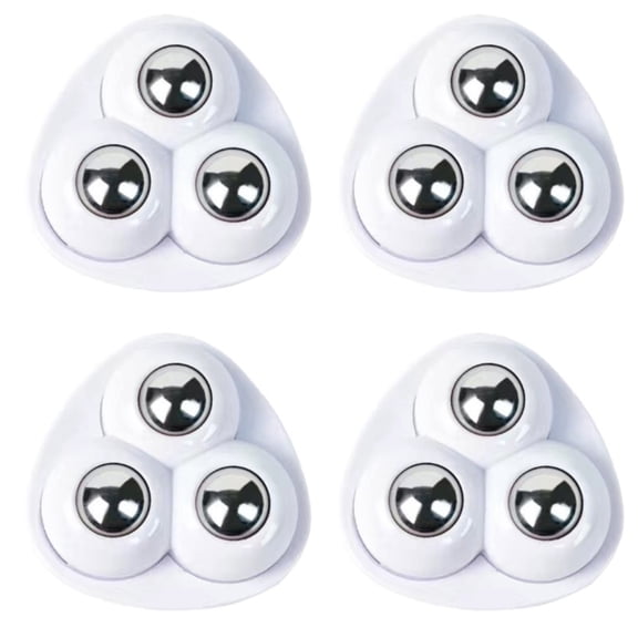 4 Pcs Self Adhesive Appliance Casters, 360° Rotating Low Profile Wheels, Portable Furniture Sliders, Mini Roller for Coffee Machine, Storage Bin, Blender and Countertop Equipment Moving,White