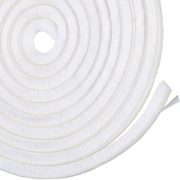 4 Pcs Self Adhesive Brush Weather Stripping 19.75 ft Per Strip 3/8 x 3/8 Inch White Fuzzy Pile Felt Door Weather Seal for Sliding Windows Frames Seal Winter Strip for Soundproofing Dustproof DIY