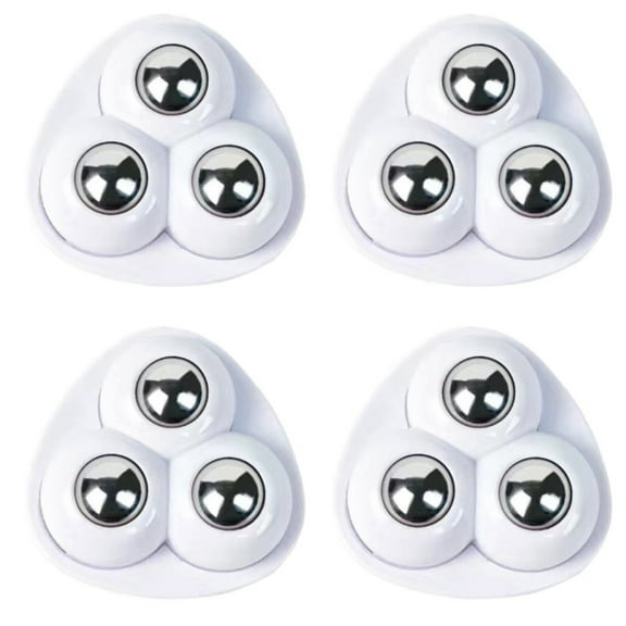 4 Pcs Self Adhesive Caster Wheels,1.45 inch Small Swivel Wheels,Mini Ball Transfer Roller,Heavy-Duty 360 Degree Rotation Sticky Pulley for Storage Box,Furniture,Trash Can,Kitchen Appliances,(White)