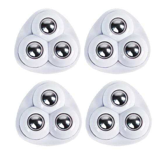 4 Pcs Self Adhesive Caster Wheels Mini Swivel Wheels Stainless Steel Paste Universal Wheel 360 Degree Rotation Sticky Pulley for Bottom Storage, White