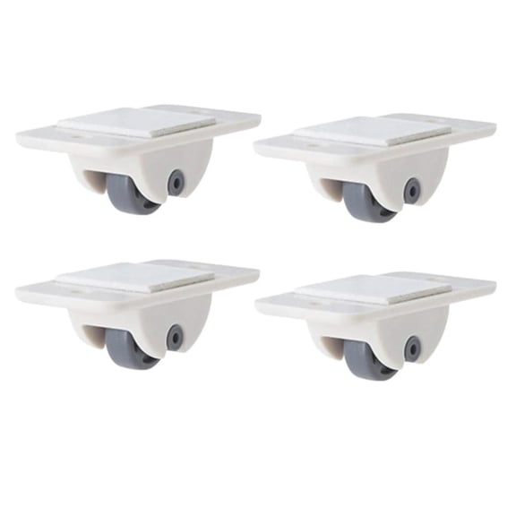 4 Pcs Self Adhesive Casters Wheels For Storage Box Trash Can Single Direction Non-Swivel Casters No Drilling ,Easy to Install