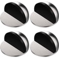 thumbnail image 1 of 4 Pcs Self-Adhesive Floor Door Stops, Stainless Steel Stoppers for All Hard Floors to Protect Walls and Furniture, Floor Door Stops with Adhesives, Silver, 1 of 4