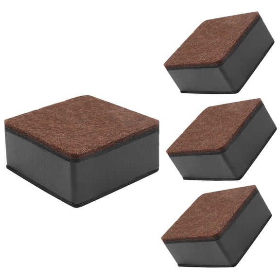 4 Pcs Self-Adhesive Furniture Risers, Square Furniture Bed Risers, Heavy Duty Carbon Steel Table Sofa Couch Chair Lift Risers with Felt Pad(Add 1.2" Height, Black)