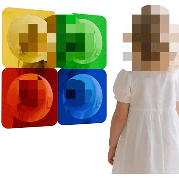 4 Pcs Sensory Wall Mirror Acrylic Bubble Mirror Wall Decoration for Kids Classroom Kindergarten Sensory Room Science Classroom Decompression Space (10 x 10 Inch,Red,Yellow,Green,Blue)