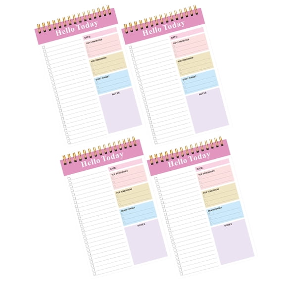 4 Pcs/Set A 5 Daily Planner Spirals Notebooks Stationery Notebooks Reporters Notebook Journal Notebook for Students