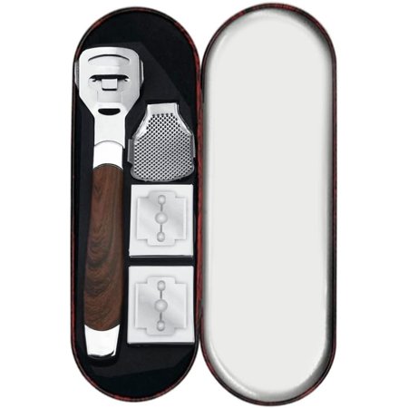 4 Pcs Set Foot File Set Hard Skin Callus Remover Foot Care Tools Replacement Foot File Head Dead Skin Fork Toenails Lifter and Storage Case