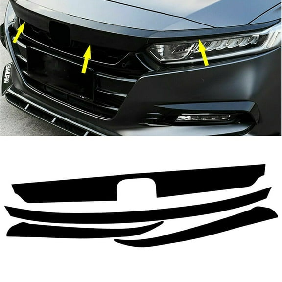 4 Pcs/Set Front Grille Chrome Delete Blackout Precut Vinyl Trim Exterior Accessories for Honda for Accord 2018 2019 2020