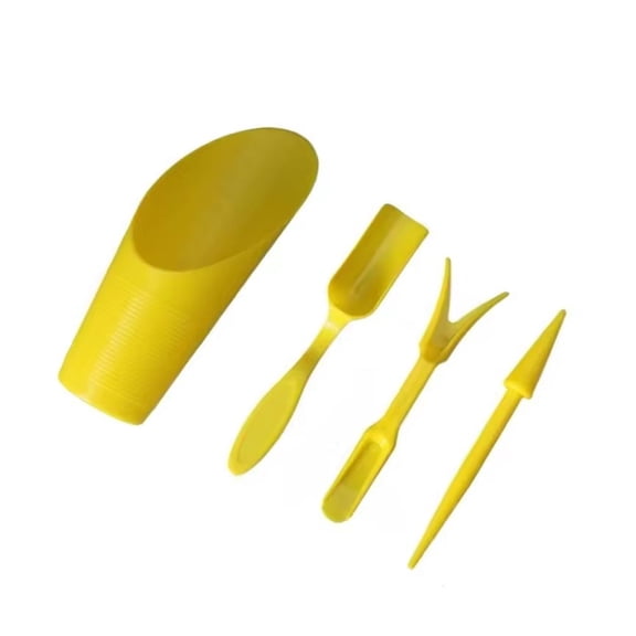 4 Pcs Set Mini Garden Soil Spoon Plastic Planting/Transplanting Garden Tool Set Indoor Mini Garden Plant Care Shovel Soil Cup Bucket Shovel Transplanting Tool