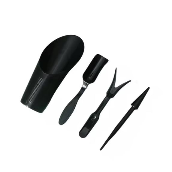 4-Piece Mini Garden Tool Set for Indoor Plants & Succulents - Plastic Hand Trowel, Scoop, Fork & Dibber for Potting & Transplanting