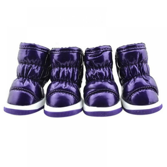4 Pcs/Sets Winter Dog Shoes For Small Dogs Warm Fleece Puppy Pet Shoes Waterproof Dog Snow Boots Chihuahua Yorkie Teddy Shoes