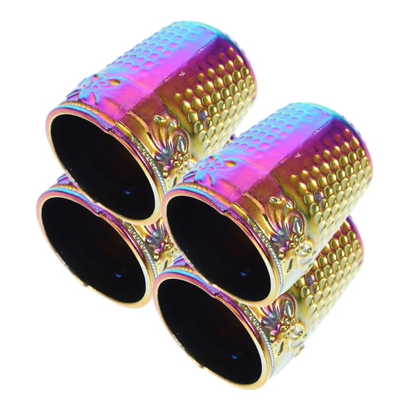 4 Pcs Hand Sewing Thimble Set with Embroidery Ejector Tool, Protective Finger Guard, 2.30X1.80X1.80CM