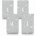 thumbnail image 1 of 4 Pcs Shiny Rhinestones Imitation Wood Grain Wall Plate Toggle Light Switch Cover Decorative Durable Switch Covers Wall Plate Cover, 1 of 5