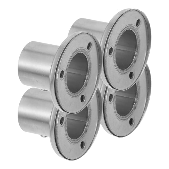 4 Pcs Shower Curtain Rod Flange Seat Window Socket Stainless Steel Towel