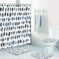 thumbnail image 1 of 4 Pcs Shower Curtain Set with 12 Hooks, Southwest Tribal Retro Geometric, Bathroom Decor Mexico African American Boho Mexican Bathing with Non-Slip Rugs Toilet Lid Cover Bath Mat 72"x72", 1 of 5
