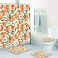 thumbnail image 1 of 4 Pcs Shower Curtain Set with 12 Hooks, Women Floral Flower Vintage, Bathroom Decor Leaf Blue Botanical Turkish Bathing with Non-Slip Rugs Toilet Lid Cover Bath Mat 72"x72", 1 of 5