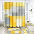 thumbnail image 1 of 4 Pcs Shower Curtain Set Abstract Green Bathroom Set with Shower Curtain and Rugs Accessories Green White and Gray Modern with Non-Slip Rugs Toilet Lid Cover and Bath Mat Bathroom, 1 of 7