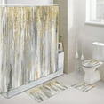 thumbnail image 1 of 4 Pcs Shower Curtain Set, Blue and Grey Abstract Art Shower Curtain with Non-Slip Rugs, Toilet Lid Cover and Bath Mat, Bathroom Sets Decorations 72" x 72",Yellow, 1 of 5