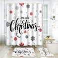 thumbnail image 1 of 4 Pcs Shower Curtain Set Winter Landscape Covered Snow Fir with Non-Slip Rugs Toilet Lid Cover and Bath Mat Bathroom Decor Set 72" x 72", 1 of 6