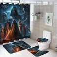 thumbnail image 1 of 4 Pcs Shower Curtain Set Darth Vader Shower Curtain with 12 Hooks, Non-Slip Rugs,Toilet Lid Cover And Bath Mat for Bathroom Decor, 1 of 8