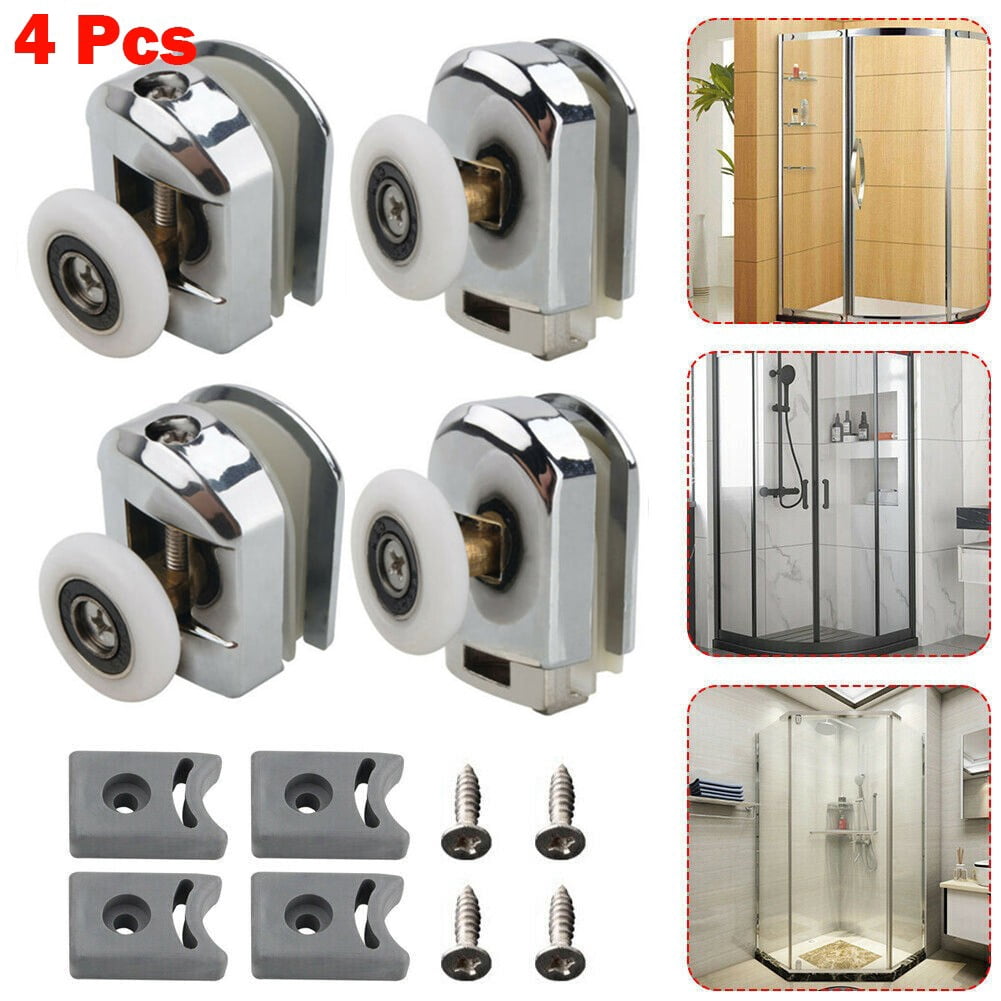 Angoily Sliding Door Roller Set – 4-Piece Shower Door Wheel Replacement (2 Upper + 2 Lower Rollers, 26mm Diameter)