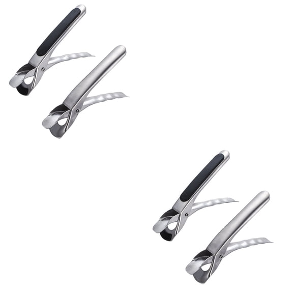 4 Pcs Silica Gel Stainless Steel Tray Lifter and Bowl Holder Cooking Utensils Vegetable Clip