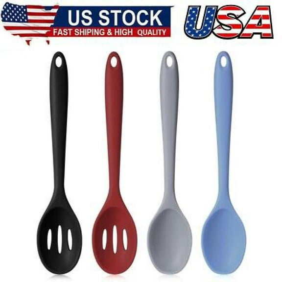 4 Pcs Silicone Cooking Spoons Set Silicone Serving Spoon Silicone Nonstick