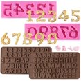 4 Pcs Silicone Mold, Letter, Number Silicone Molds and Number Molds