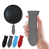 4 Pcs Silicone Pot Handle Handle Cover Heat Resistant For Frying Pans Skillet Black YIWEI